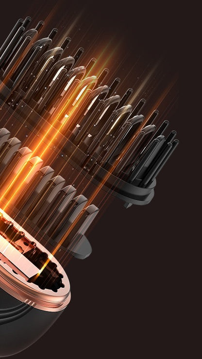 Close-up of the heated ceramic bristles with rounded anti-scald tips