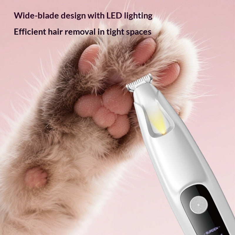 Peak Cordless Pet Grooming Clipper: wide LED blade trims paws and tight spots