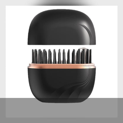 SleekPod cordless straightening brush gliding through hair: heats in 30 seconds, 3 heat levels, USB-C, auto power-off