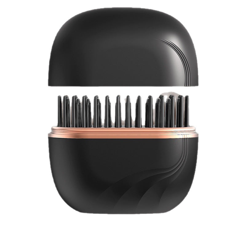 SleekPod™ Cordless Straightening Brush in Black with the protective cap open