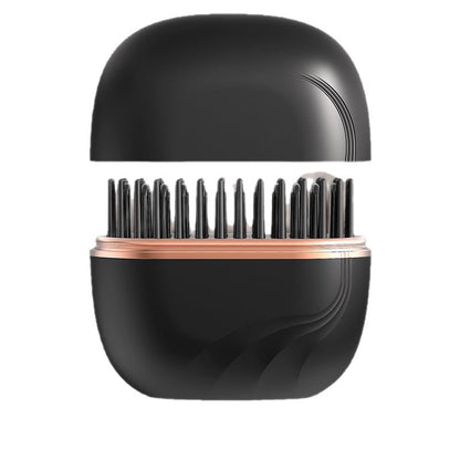 SleekPod™ Cordless Straightening Brush in Black with the protective cap open
